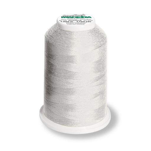 Cône de fil mousse madeira aeroflock 100% polyester 1000 m - 8100 gris perle
