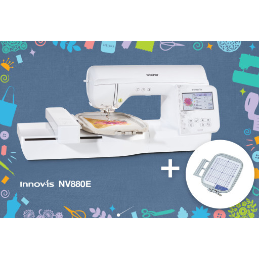 Brother Innov'is NV880E + En Cadeau : Cadre à broder 13 x 18 cm EF75 offert | Garantie 3 ans | En stock !