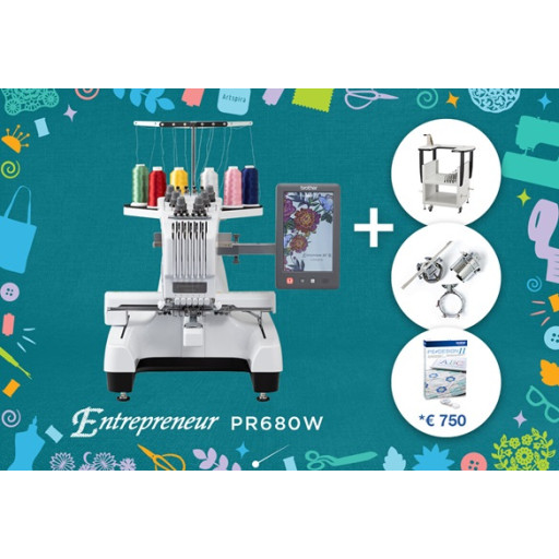 BRODEUSE BROTHER PR680W + Table de Rangement Offerte + KIT CASQUETTE OFFERT | Garantie 3 ans | En Stock !