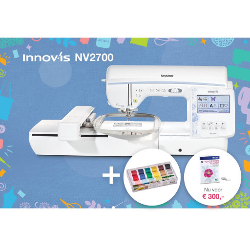 BROTHER Innov'is NV2700 + Coffret de 40 Fils à broder Offert et 50% de Remise sur le Logiciel de Broderie | Garantie 3 ans | En Stock !