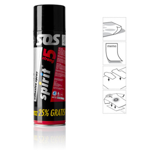 SPIRIT 5 STRONG - Adhésif colle spray fort temporaire repositionnable spray 500 ml 
