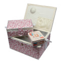 Boite à couture x3 avec nécessaire de couture motifs fleur rose