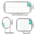 Set de 3 cadres à broder pour Brother M340ED, M380D, M240ED, M280D, NV900, 950, 955