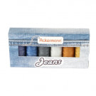 Coffret 6 bobines de fils à coudre Ackermann - Fort - Spécial jeans - épaisseur 80 - 150m