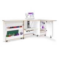 Meuble de couture pour machine à coudre et surjeteuse | Couleur : Blanc | En Stock !
