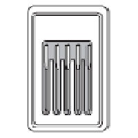Paquet de 2 aiguilles jumelée/double TWIN système 130/705 H 70 écartement 1,4 mm
