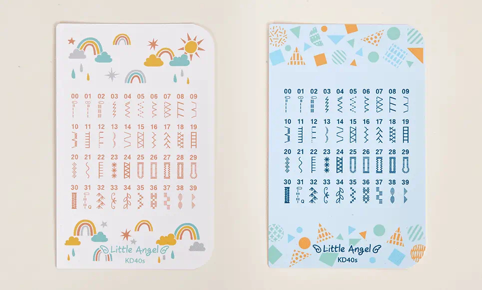 40 points de couture utilitaires et d&eacute;coratifs int&eacute;gr&eacute;s (5 boutonni&egrave;res en 1 &eacute;tape)