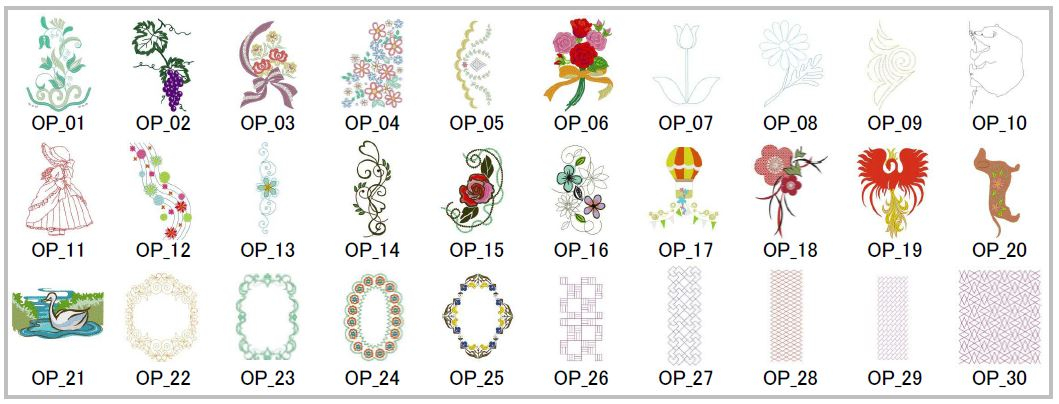 30 motifs de broderie